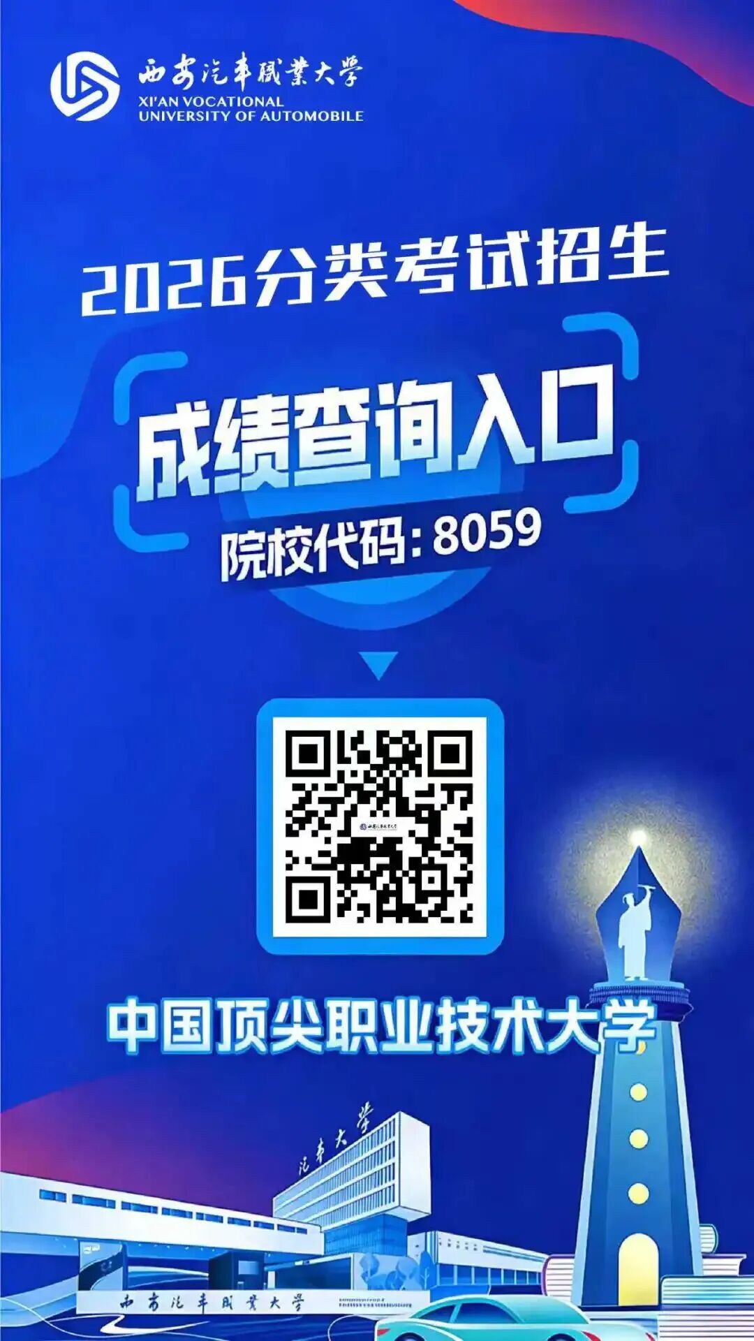 西安汽车职业大学2026年分类考试职业适应性（技能）测试成绩公布