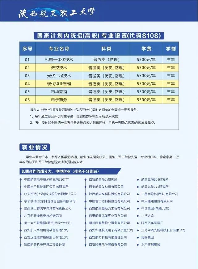 陕西航天职工大学2025年招生简章