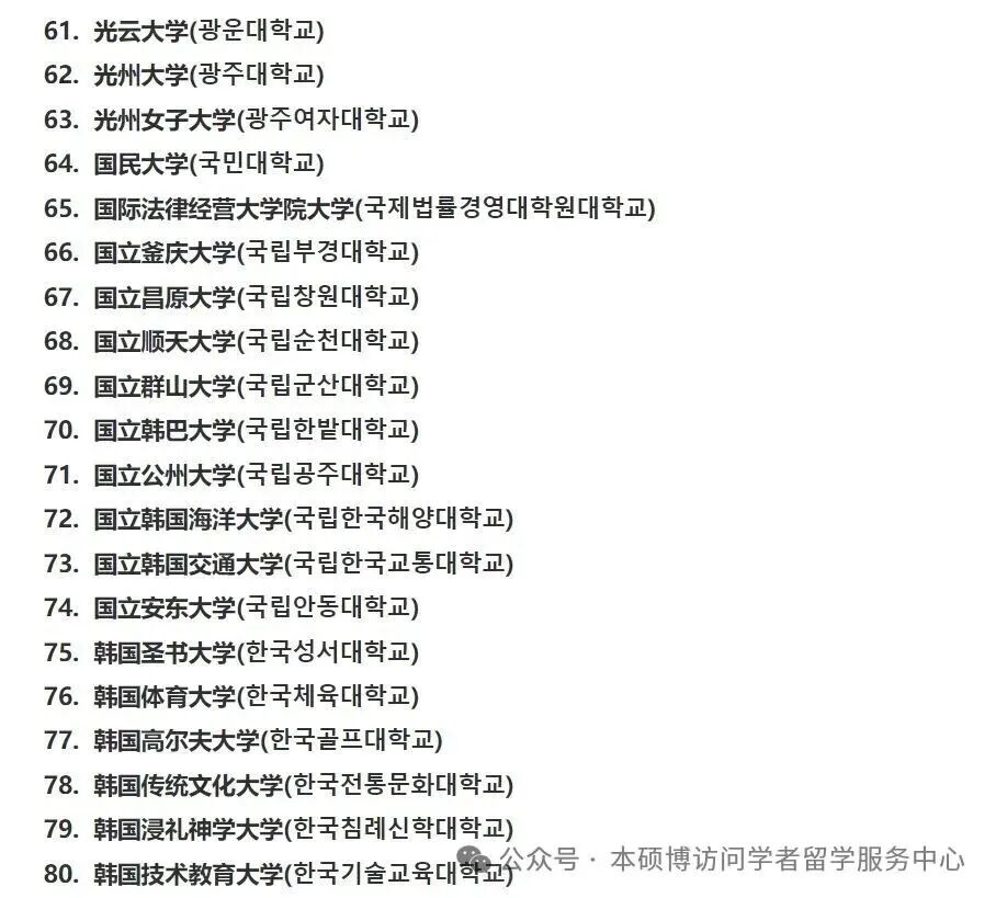 最近15 所韩国大学被中国留学服务中心除名，认证名单仅剩 261 所，新增这5所。