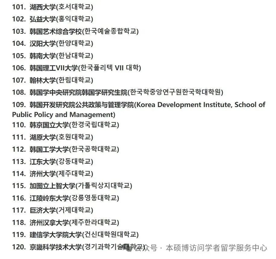 最近15 所韩国大学被中国留学服务中心除名，认证名单仅剩 261 所，新增这5所。
