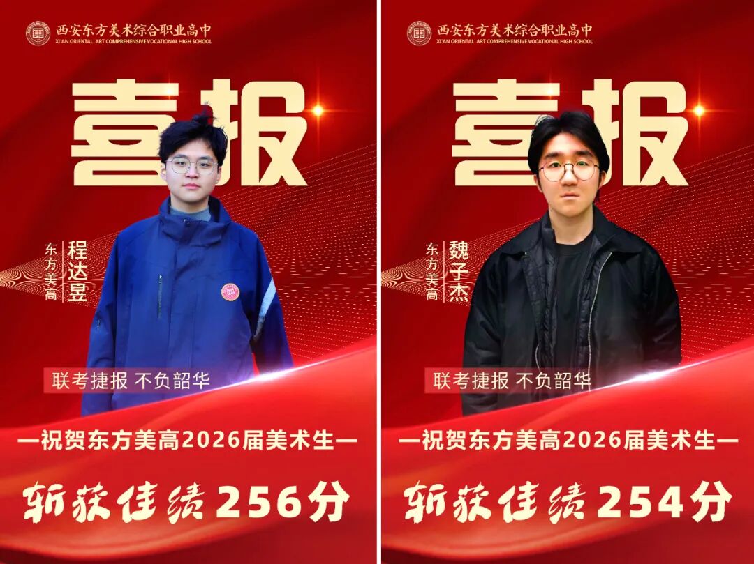 祝贺！西安东方美术综合职业高中2026美术统考全员过线