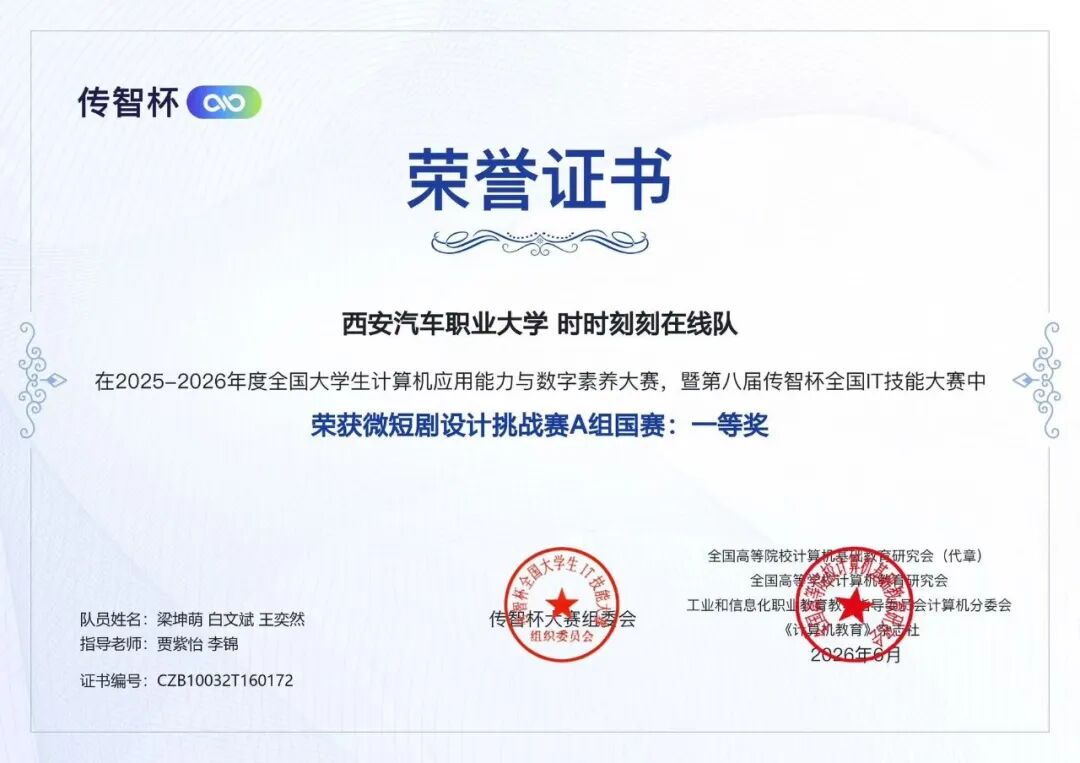 喜报 | 西安汽车职业大学师生又双叒叕获奖啦！