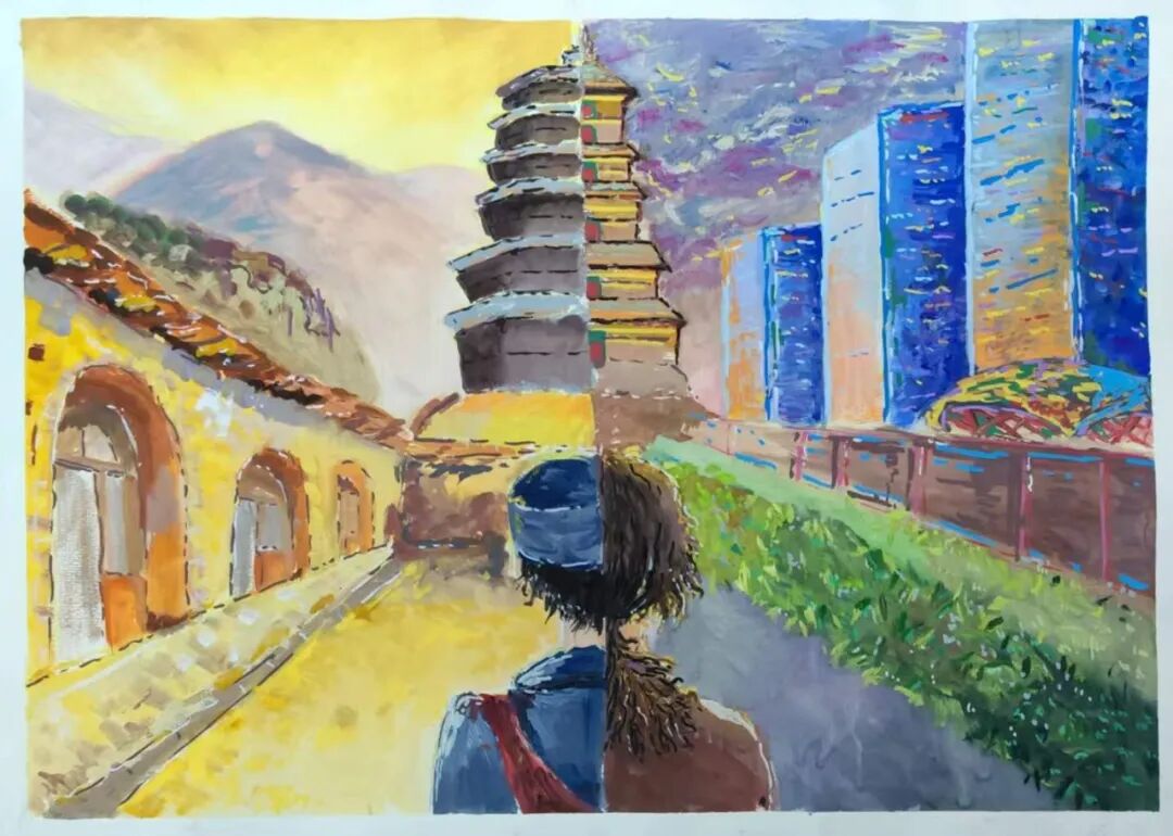 西安博雅艺术职业高中师生用美术作品让延安精神闪耀新时代