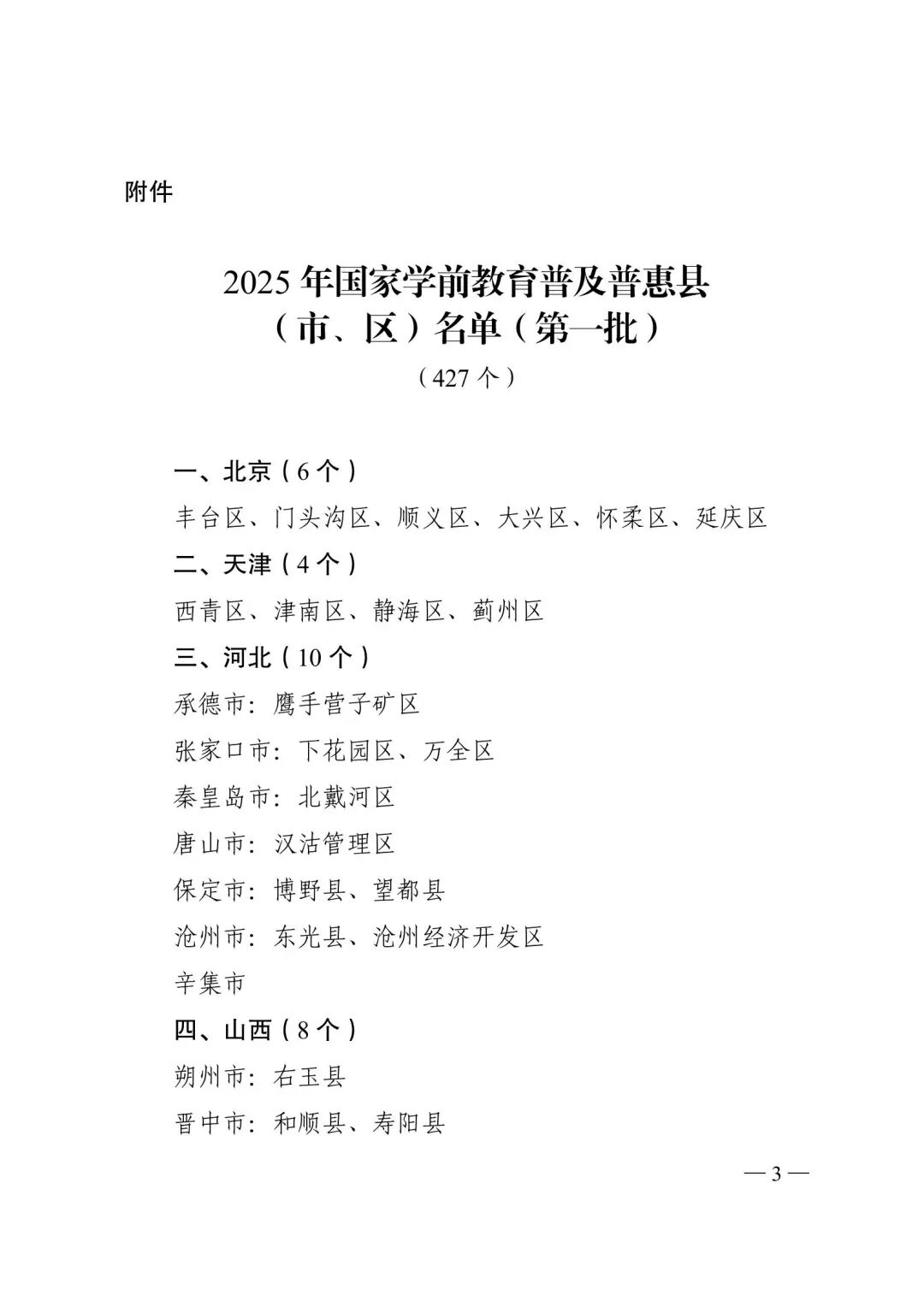 陕西24个！教育部公布2025年国家学前教育普及普惠县（市、区）名单（第一批）