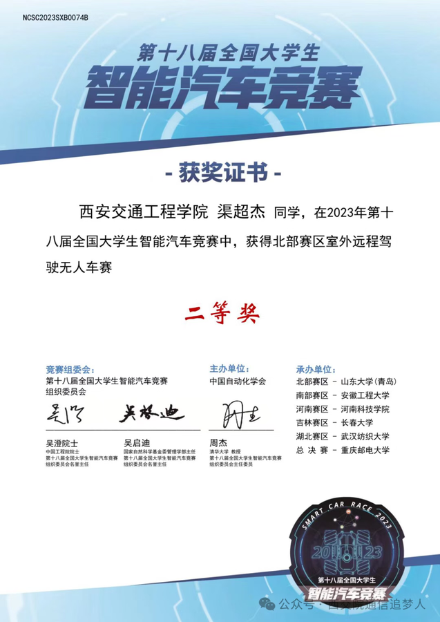 祝贺！西安交通工程学院渠超杰同学获评陕西省 “青马工程”、“优秀学员”荣誉称号