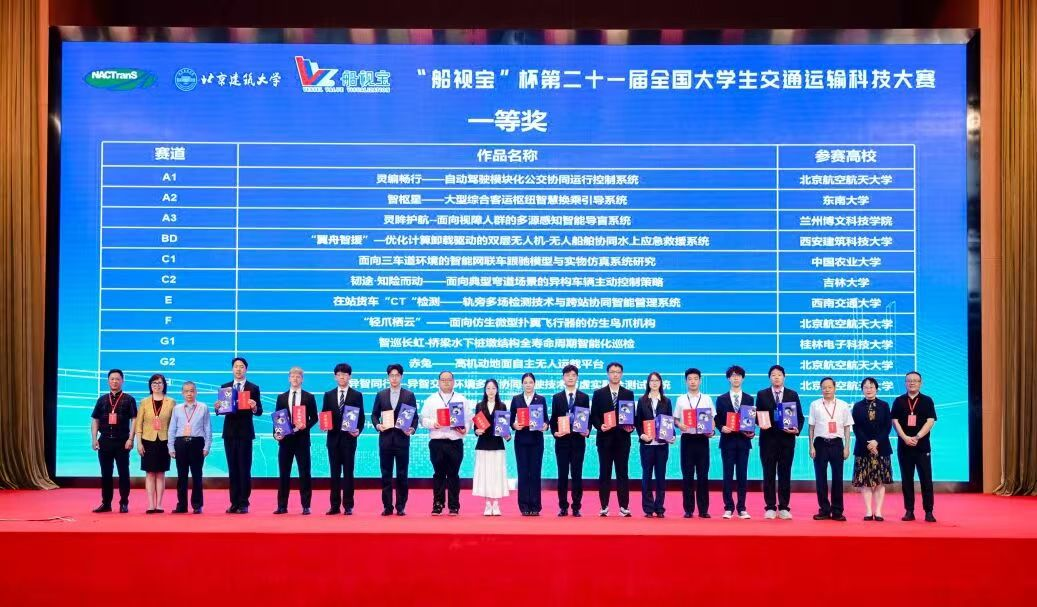 全国一等奖，西安建筑科技大学学子“船视宝”杯第二十一届全国大学生交通运输科技大赛斩获佳绩