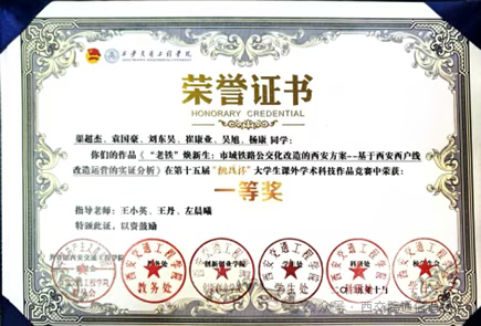 祝贺！西安交通工程学院渠超杰同学获评陕西省 “青马工程”、“优秀学员”荣誉称号