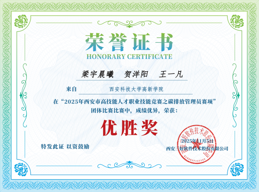 喜报！西安科技大学高新学院在2025年西安市碳排放管理员竞赛中斩获两项优胜奖!
