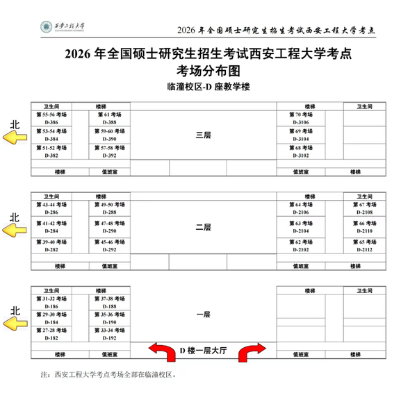 2026年全国硕士研究生招生考试西安工程大学考点（6117）考前公告