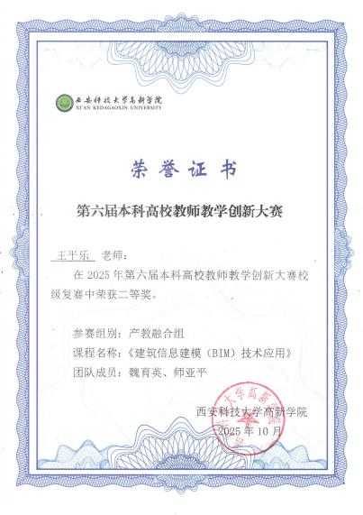 西安科技大学高新学院成功获批“全国BIM技能等级考试”考点